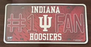 NUEVO Indiana University Hoosiers IU #1 Fan Oficial Coche Auto Matrícula - Imagen 1 de 2