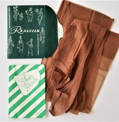 Vintage ECHTSEIDE 100% NYLON STRÜMPFE Indianapolis in Real-eez Top 10,5 28-A Farbe - Bild 1 von 4