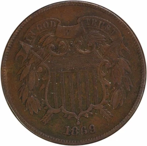1869 Two Cent Piece VF Uncertified #923 - Picture 1 of 2