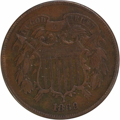 1869 Two Cent Piece VF Uncertified #923 - Image 1 of 2