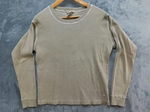 Gramicci Shirt Womens Medium Taupe Long Sleeve Crewneck Rib Knit Made in USA - Picture 1 of 11
