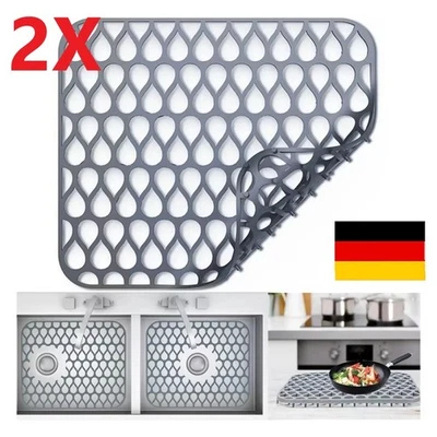 2 Stück Spülbeckenmatten Spülbeckeneinlage Spülmatte weich rechteckig 35x30 cm - Bild 1 von 4