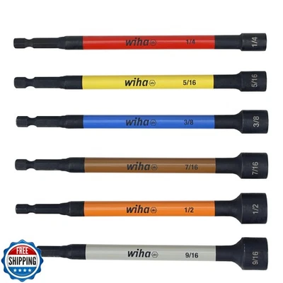 Wiha 70486 Color Coded Magnetic Nut Setter SAE 6 Pc. Set - Image 1 of 4