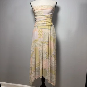 See You Monday Kleid Damen Größe M Trägerlos Multi Mesh Patchwork Stretch Drapiert - Bild 1 von 16