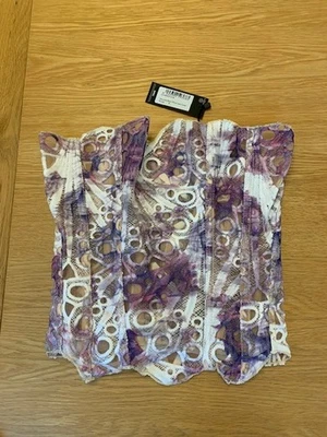 PLT Size 10, Sheer Floral Lace Corset, Purple, BNWT, RRP £28 - Image 1 of 4