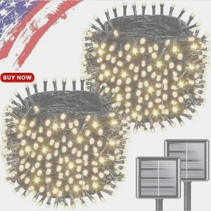 Upgrade Solar String Lights for Outside 2 Pack Total 180FT 500LED Solar new - Picture 1 of 4