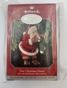 Nuevo Amigo de Navidad 1998 Santa Sello Recuerdo Adorno de Navidad - Imagen 1 de 3