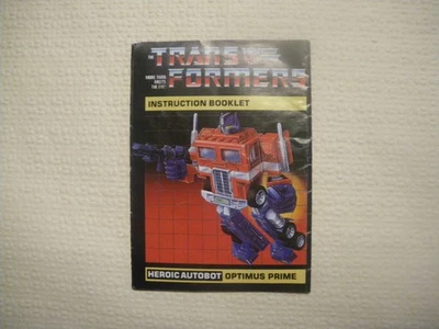 Notice originale TRANSFORMERS G1 TAKARA HASBRO - OPTIMUS PRIME AUTOBOT 1986 - Photo 1/3