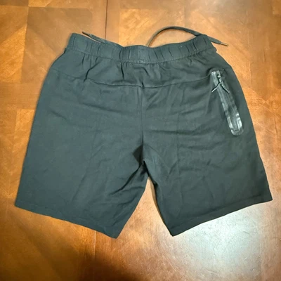 Members Mark Luxe Mens M Black Drawstring Lounge Short Zip Pocket Comfort - Image 1 of 4