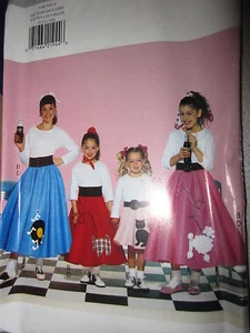 4113 Vintage Butterick SEWING Pattern Girls Poodle Skirt Halloween Costume UNCUT - Picture 1 of 1