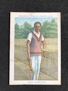 1930 Vintage Tennis Card Jean Borotra 4 Grand Slam RARE 0721