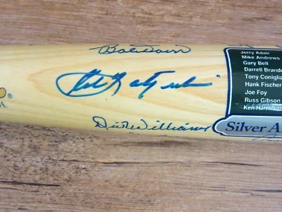 1967 RED SOX TEAM AUTOGRAPH BAT CARL YASTRZEMSKI PETROCELLI BOBBY DOERR LYLE PSA - Image 1 of 4