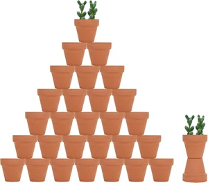 32pcs Small Mini 2" Terracotta Pot Clay Ceramic Pottery Planter, Cactus Flower N - Picture 1 of 7