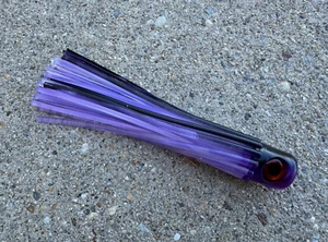 TACKLEWORKS Mini Chugger Flat Head 5.5" Fishing Lure Ballyhoo - Black/Purple - Picture 1 of 1