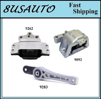 3 PIEZAS MONTAJE MOTOR Y TRANSMISIÓN APTO PARA VOLKSWAGEN GTI 2006-2014 2,0 L BPY ENG Foto 1 de 4