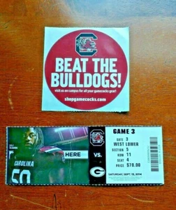 SC Gamecocks vs Georgia 2014 Football Game Ticket Stub  FREE SHIPPING - Picture 1 of 4
