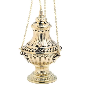 Christmas Censer with Chain 60cm Inner Bowl Large Hanging Vessel Patterned Gold - Picture 1 of 1