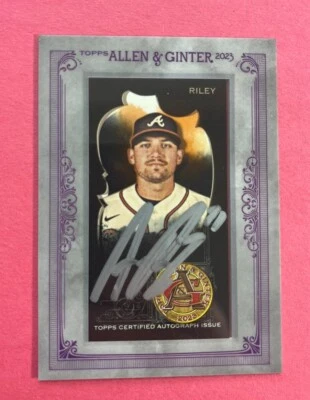 2023 Austin Riley /15 Topps Allen & Ginter X Silver Auto SSP Autograph Braves - Image 1 of 3