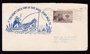 SHRUB OAK, N.Y., 1950, FISHING RETURN ADDRESS - HERMAN HERST JR. - Picture 1 of 1