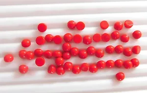 3 MM Red Coral Round Cab Lot Loose Gemstone Wholesale Lot B-546 - Picture 1 of 1