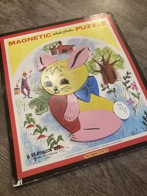 Quebra-cabeça magnético vintage de 1950–1960 Playskool coelho - 6580A - Imagem 1 de 4