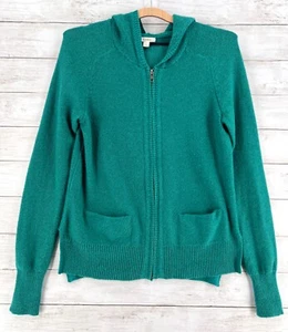 Caslon Hoodie Women’s Small Green Sweater Knit Full Zip Lightweight Pockets - Picture 1 of 18