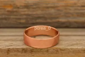 Solid Copper Band Ring, Plain Handmade Ring Statement ring Woman Band Ring L1 - Picture 1 of 3