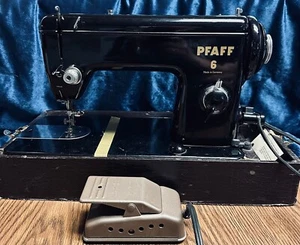 ๐ Vintage 1950's PFAFF 6 Sewing Machine With Case, Runs, Light Works, Clean ๐ - Picture 1 of 5