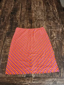 Vintage Guess USA Designer Chevron gestreifter Rock Y2k 90er rosa orange Stretch L - Bild 1 von 9