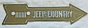 Jeep Country - Metal Arrow Sign Mancave Open Road Brands Khaki Brown Cut Out