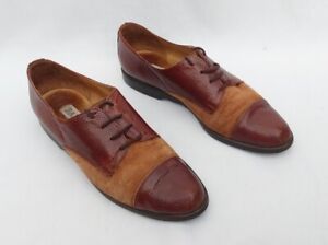 BALLY VINTAGE BROWN LEATHER & SUEDE LACE UP SHOES UK6 FREE UK P&P!!
