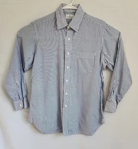 Tom James Custom Made Tailored Shirt USA XL Blue White Stripe, NWOT - Picture 1 of 3