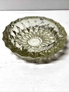 Vintage Round Diamond Point Ashtray 6.5" Dia. Heavy Clear Pressed Glass by TGW - Picture 1 of 7