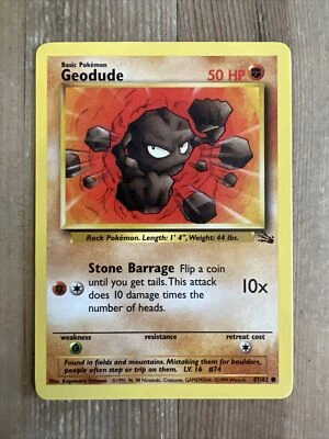 Geodude 47/62 Common Fossil Unlimited Pokemon TCG Card LP 1999 Vintage WOTC - Image 1 of 2