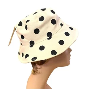 Bon Voyage Kid Size Polka Dot Bucket Hat Cotton Canvas - Picture 1 of 9