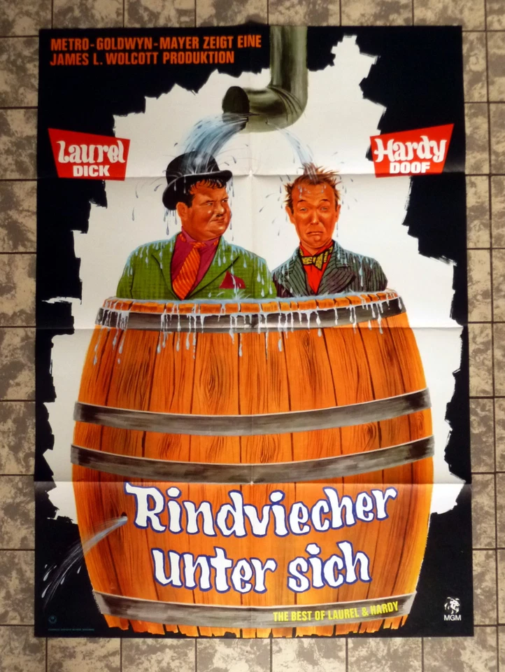 DICK UND DOOF - Rindviecher unter sich * A1-FILMPOSTER ´69 Laurel + Hardy  - Bild 1 von 1