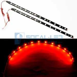 2x 30cm/12" RED Flexible LED Car DRL Light Strips 12 5050 SMD High Power chip S6 - Picture 1 of 4