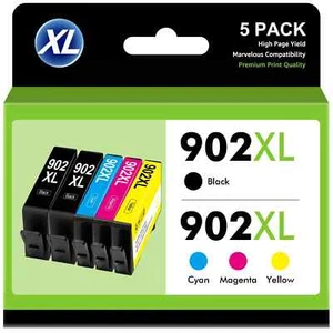 5 Pack - 902XL Ink Cartridge compatible with HP OfficeJet 6978 6968 6954 6960 - Picture 1 of 1