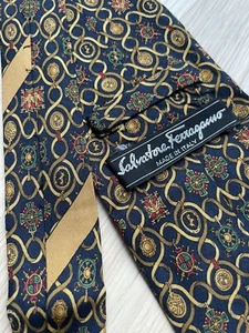 SALVATORE FERRAGAMO Men's Vintage Silk Necktie ITALY Luxury - Bild 1 von 4
