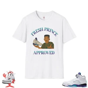 Camisa a juego para Air Jordan Retro 5 Uvas Zapatilla a juego Camiseta Fresh Prince V Tee - Imagen 1 de 16