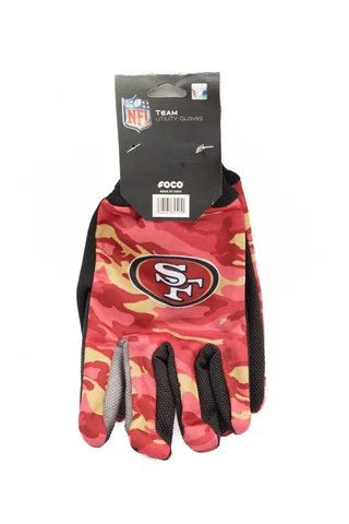 NFL San Francisco SF 49ers Camouflage Utility Gloves Work or Garden Cover