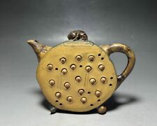 350ml Chinese Yixing Zisha Pottery Teapot Duan Mud Louts Pattern Toad Tea Pot