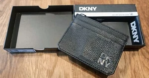 DKNY Black Genuine Leather Car Holder Brand New - Picture 1 of 6