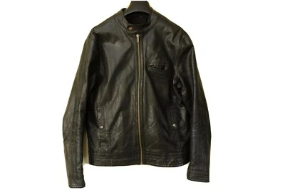 Asos Men's Leather Biker Jacket Size M - Image 1 of 4