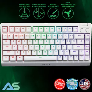 Razer BlackWidow V4 75% Mechanical Gaming Wired Keyboard Orange Switch Mercury🐍 - Picture 1 of 14