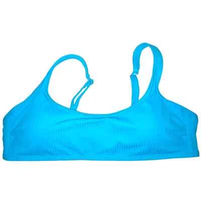 California Waves Juniors' Bralette Bikini Top, Sweet Turquoise NWOT Large - Image 1 of 4