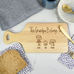 THIS GRANDAD BELONGS TO Personalised Chopping Board Birthday Fathers Day Gift - Picture 1 of 18
