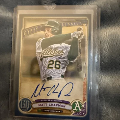 2019 Topps Gypsy Queen Baseball Matt Chapman Indigo Auto 003/150 #GQA-MC - Image 1 of 4