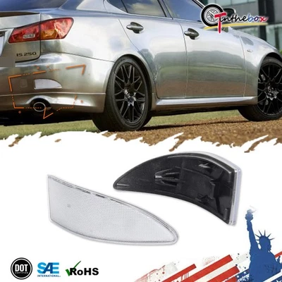 2x Lentes reflectoras de parachoques trasero transparentes para Lexus IS250 IS350 2006-2013 Gen2 sedán Foto 1 de 4