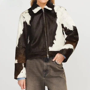 Damen Western Rindsleder Lederjacke Handarbeit Naturhaar-On Rodeo Style Mantel - Bild 1 von 5